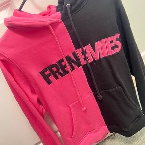 XS Teddy Fresh Frenemies Hoodie – Pink & Black – AMAZING Condition! 🖤💖